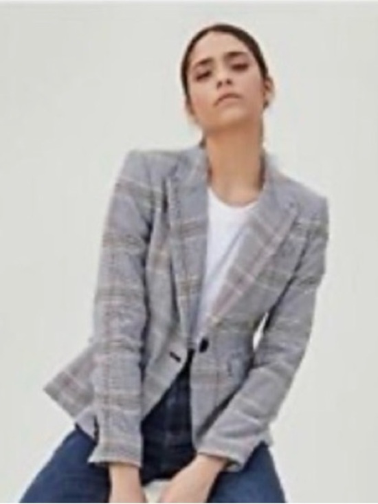 Veronica Beard Jackets & Blazers - Veronica Beard Gray Plaid One-Button Blazer - Size 4